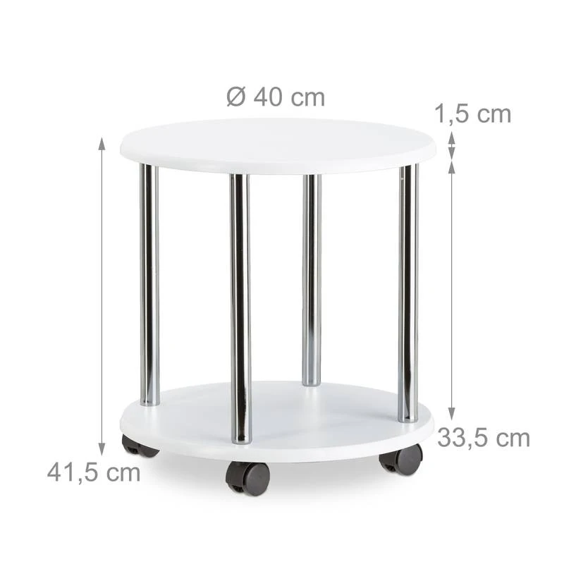 Table D’appoint Blanche 2 Niveaux 6 Table D’appoint Blanche 2 Niveaux – Image 4