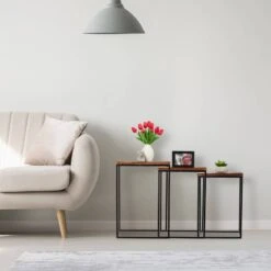 Tables Gigogne Carrées Jeu De 3 -WOOOD Soldes 09989aa69eb640e0823435e464ca2572