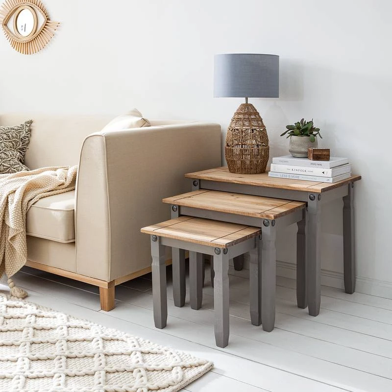 Tables Gigognes Finca Rustica (3 élém.) 4 Tables Gigognes Finca Rustica (3 élém.) – Image 2