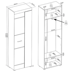 Armoire D’entrée Liffre -WOOOD Soldes 1000251409 210302 14462400005 SKETCH DETAILS P000000001000251409 sketch