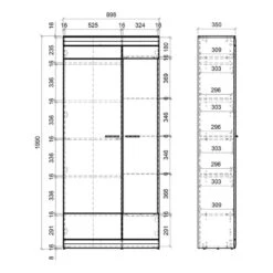 Ensemble Meubles TV Porsi - Vitrine -WOOOD Soldes 1000375649 230206 501 SKETCH DETAILS P000000001000375649 sketch