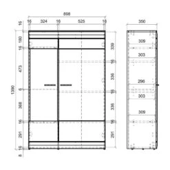 Ensemble Meubles TV Porsi - Vitrine -WOOOD Soldes 1000375649 230206 502 SKETCH DETAILS P000000001000375649 sketch