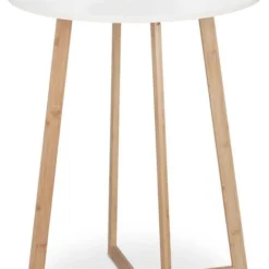 Guéridon Blanc En Bambou