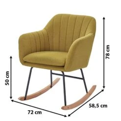 Fauteuil ELSA Tissu Gris Rocking Chair -WOOOD Soldes 1971c8f9025540e3a384805d3ffec806