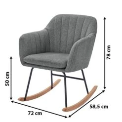 Fauteuil ELSA Tissu Gris Rocking Chair -WOOOD Soldes 21bacab7b75b4606be7bccd0e0b63157