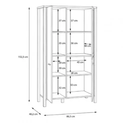 Vitrine Effet Chêne Piètement Métal Mat -WOOOD Soldes 3113fd66d1d944d28853ec378a2039af