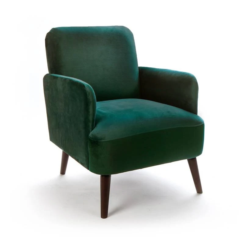 Fauteuil Rétro Velours Vert Forêt 3 Fauteuil Rétro Velours Vert Forêt