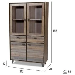 Armoire Vitrine Malaga Marron -WOOOD Soldes 3d5f0dfeb0334169ae7c307d41c5f1b3