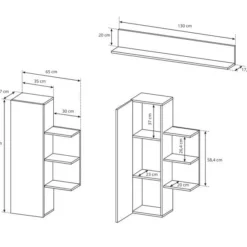 Meuble-paroi ALVA SET (5 Pièces) -WOOOD Soldes 411ff2a286854bfd8c029a87b8a7f228