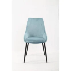 2 Chaises En Velours Bleu - JAZZY -WOOOD Soldes 43f95b5a2d6e4583b1e0474b72d12cc8