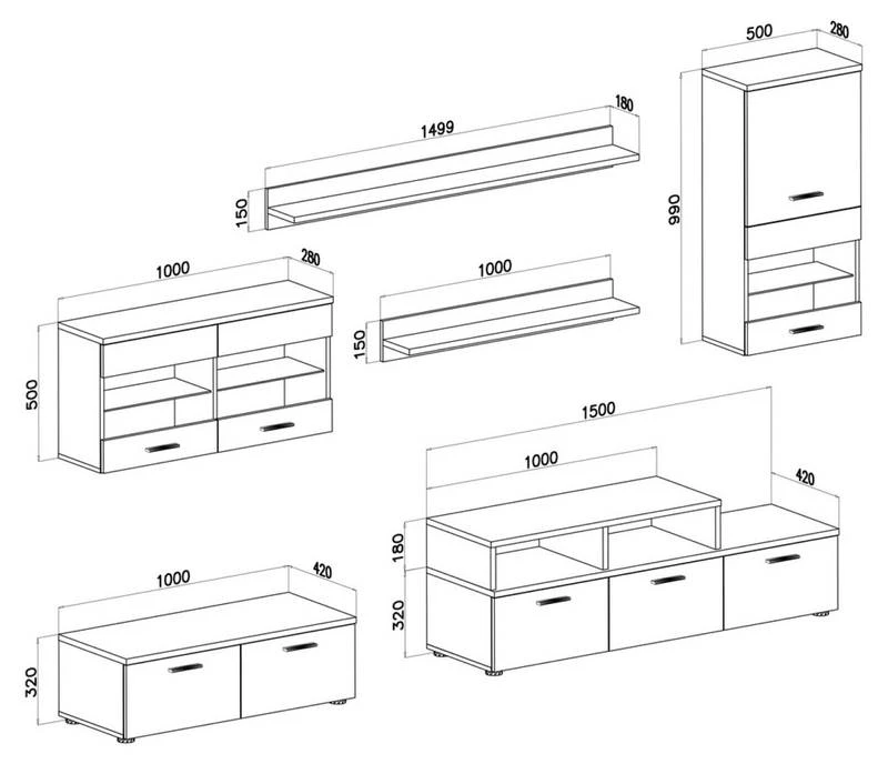Meuble Salon Ilumin.LED Blanc/Noir Laqué 6 Meuble Salon Ilumin.LED Blanc/Noir Laqué – Image 4
