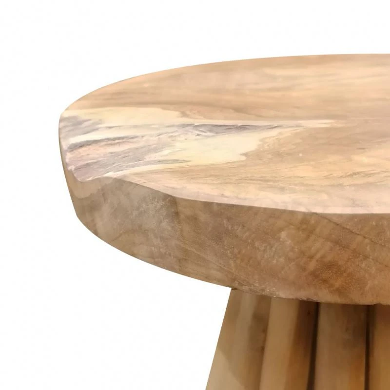 Bout Canapé Plateau Rond Piètement Teck 6 Bout Canapé Plateau Rond Piètement Teck – Image 4