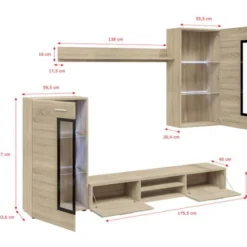 FURNIX Ensemble Meubles TINNA Sans LED -WOOOD Soldes 553028a9816b4e768f58d966a97ea1e6