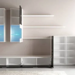 Meuble Salon Ilum.LED Blanc/Blanc Mat -WOOOD Soldes 57b2a9f4e17b4c98ad7c5bcfcb256b46