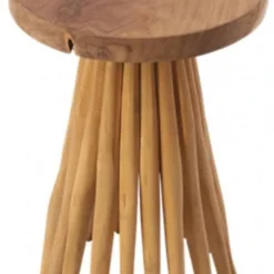 Bout Canapé Plateau Rond Piètement Teck