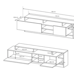 Meuble-paroi ALVA SET (5 Pièces) -WOOOD Soldes 62c38eded7954a91a294efce1e81665e