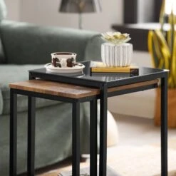 Lot De 2 Tables D'Appoint FBT99-F 19 Lot De 2 Tables D'Appoint FBT99-F -WOOOD Soldes 630d7c91b9a045c4a816d9a2b5195f4a