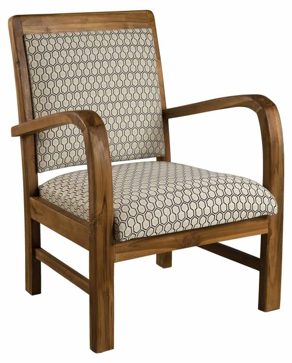 Fauteuil Hexago En Teck Tissu Vert 3 Fauteuil Hexago En Teck Tissu Vert