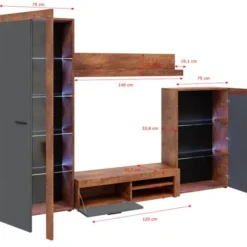 FURNIX Ensemble Meubles Rivay Sans LED -WOOOD Soldes 647fdba946c347fd8ae73489cb9e6a13
