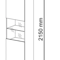 Armoire Vitrine RavennaB 60x42x215 -WOOOD Soldes 665ed136abb545c496fa3f381745404e 1