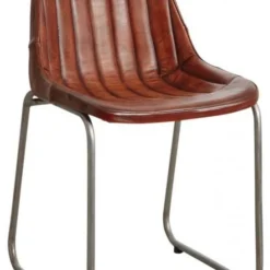 Chaise En Cuir De Buffle Et Métal