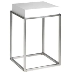 Table D'angle En Bois Blanc Et Acier