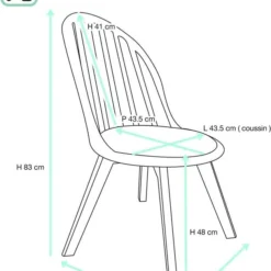 Chaise Bistrot Pied Bois BOLD (lot De 2) -WOOOD Soldes 7bae9d7595cd4a01a0a7c6752d0b8dcf