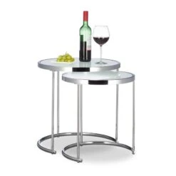 Table D’appoint Ronde Console Chrome