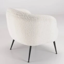 Fauteuil Cosy Tissu Bouclette Blanc -WOOOD Soldes 7dabe4a65b194a6a9f1da2d34fc0e59e