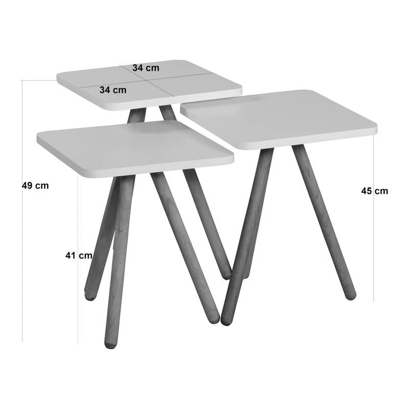 Set De 3 Tables D'appoint Hobro 17 Set De 3 Tables D'appoint Hobro – Image 15