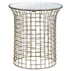 Table D'appoint 40x40x45cm Noir/or