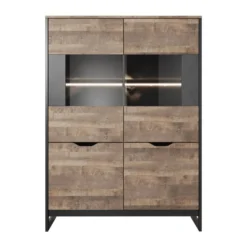 Armoire Vitrine ARDEN B LED -WOOOD Soldes 8384d273034f41d1ac4aca87e56aa88c