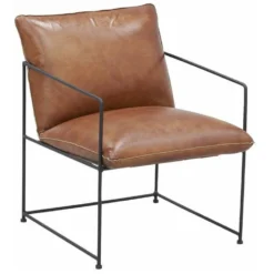 Fauteuil En Cuir De Buffle Et Métal