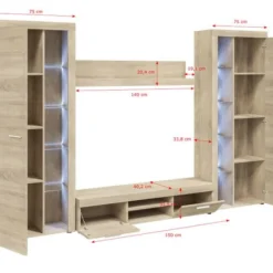 FURNIX Ensemble Meubles Rivay XL + LED 11 FURNIX Ensemble Meubles Rivay XL + LED -WOOOD Soldes 8cc1d6651d50470c9a8103f250948c46