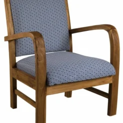 Fauteuil En Teck Tissu Bleu