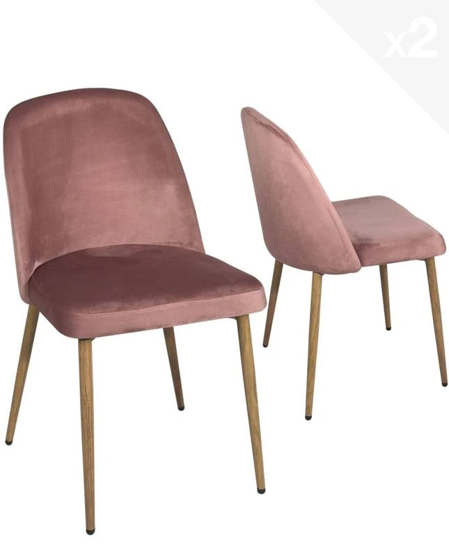 Chaise Scandinave Velours DIMA 3 Chaise Scandinave Velours DIMA