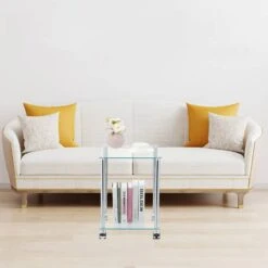 Table D'appoint En Verre Avec Roulettes -WOOOD Soldes 9d3ebf1188314dde85f92f4579c91736