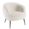 Fauteuil Cosy Tissu Bouclette Blanc
