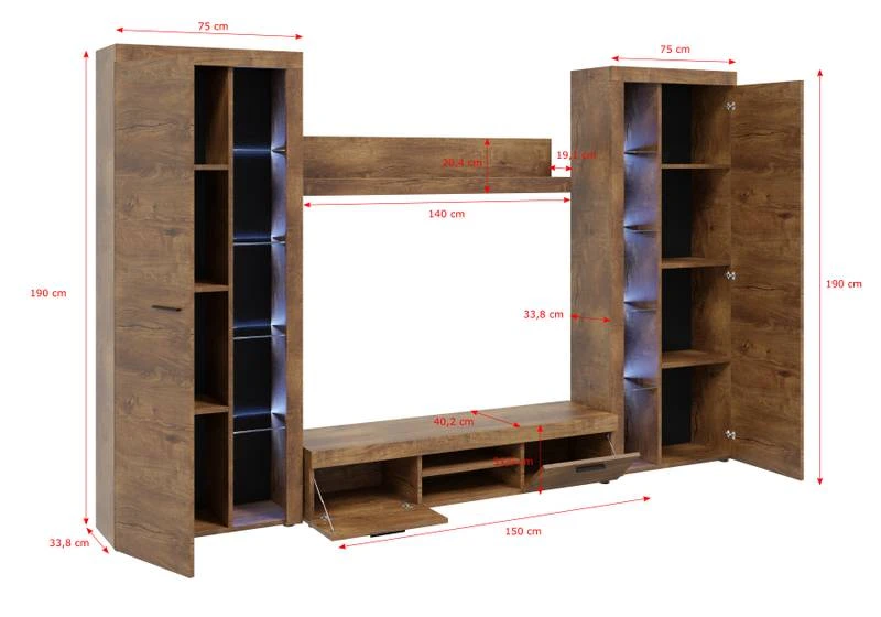 FURNIX Ensemble Meubles RivaXL Sans LED 6 FURNIX Ensemble Meubles RivaXL Sans LED – Image 4