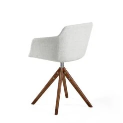 Chaise Pivotante En Tissu Et Bois Noyer -WOOOD Soldes b153db21e5d24f898c1a3644e16c0a53