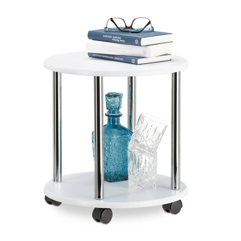 Table D’appoint Blanche 2 Niveaux 4 Table D’appoint Blanche 2 Niveaux – Image 2