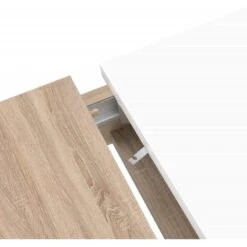 Table 160/206 Cm Plateau Blanc Et Bois -WOOOD Soldes b42884f3898f440aa8c4891a47bf3d62