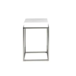 Table D'angle En Bois Blanc Et Acier -WOOOD Soldes b98d5c15f9a749e28ec4e633547f4e35