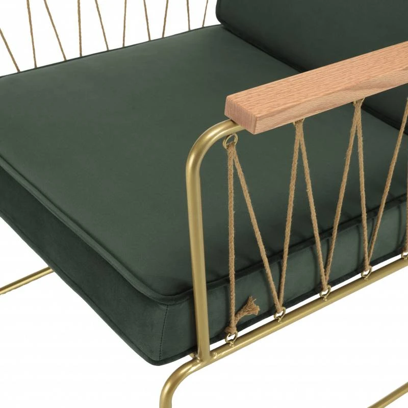 Fauteuil Velours Vert Foncé 6 Fauteuil Velours Vert Foncé – Image 4