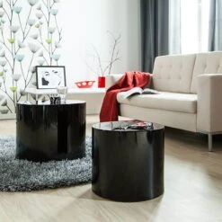 Tables D’appoint Circle (2 éléments) 18 Tables D’appoint Circle (2 éléments) -WOOOD Soldes beistelltisch set circle schwarz 1360816