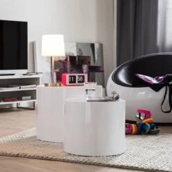 Tables D’appoint Circle (2 éléments) 13 Tables D’appoint Circle (2 éléments) -WOOOD Soldes beistelltisch set circle weiss 1359982