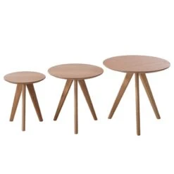 Table D’appoint Past II (3 éléments) -WOOOD Soldes beistelltisch set past past ii 3 teilig eiche teilmassiv 4759556