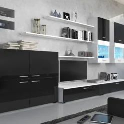 Meuble Salon Ilum.LED Blanc/Blanc Mat -WOOOD Soldes c66d4889de014aab8db2a95849258745