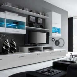 Meuble Salon Ilumin.LED Blanc/Noir Laqué 15 Meuble Salon Ilumin.LED Blanc/Noir Laqué -WOOOD Soldes cd40b010b99e48b68d565df5b711fb1c