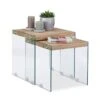Set De 2 Table Gigogne Bois Pieds Verre -WOOOD Soldes daacb6a9e48c455c8d881d0b2a415c52